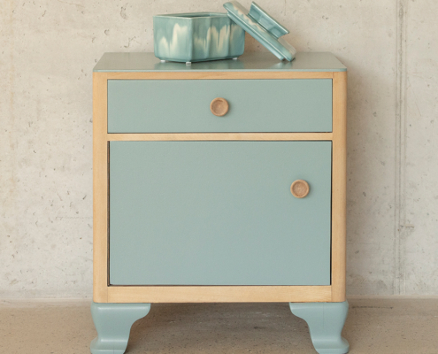 Nachttisch Holz blau
